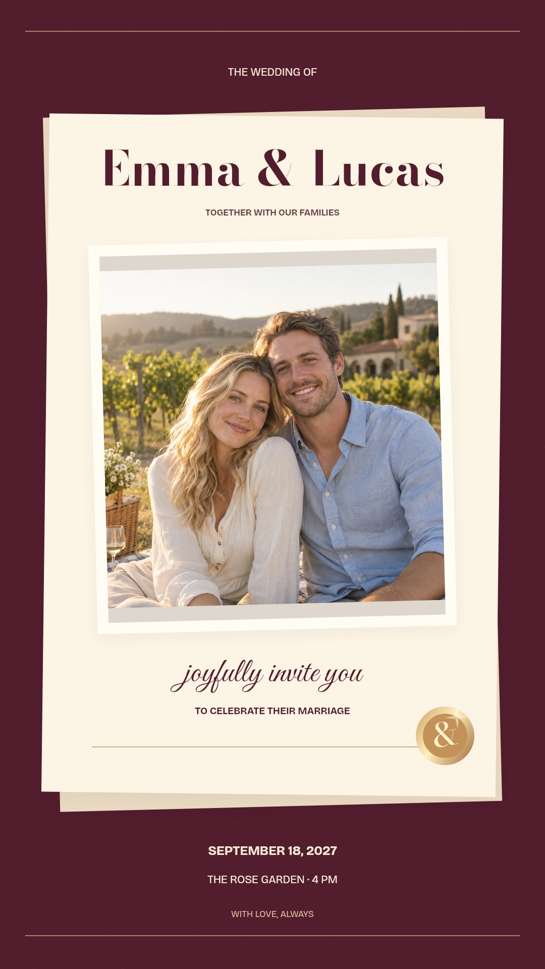 Written in Wine — Burgundy romance invitation artwork